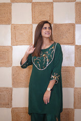 Emerald Green Silk Co-ord Set