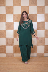 Emerald Green Silk Co-ord Set