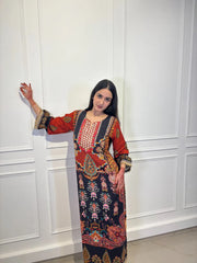 Fiery Bohemian Choga with Artisanal Mirror Detail